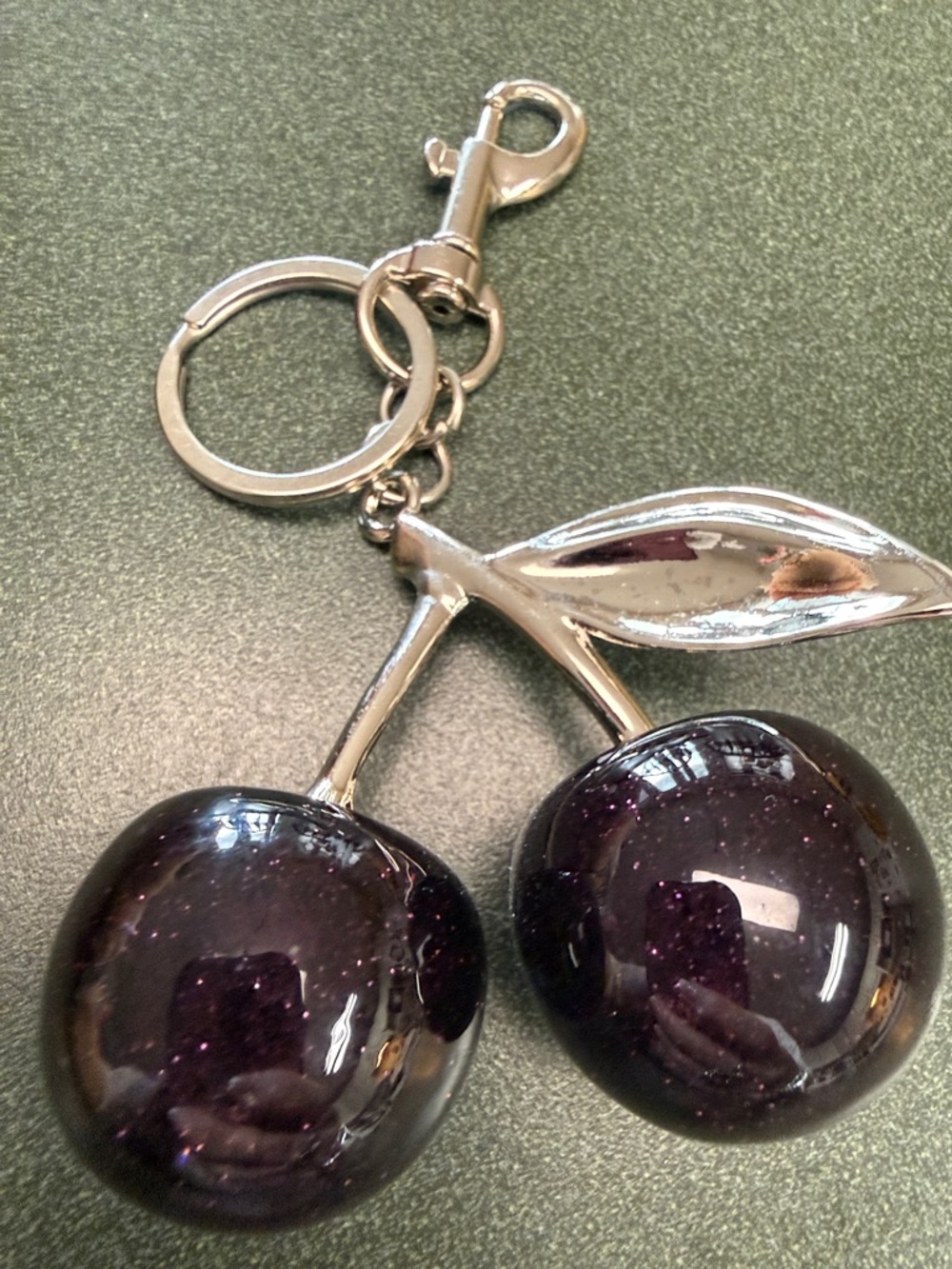 Sparkling Cherry Keychain - Deep Purple